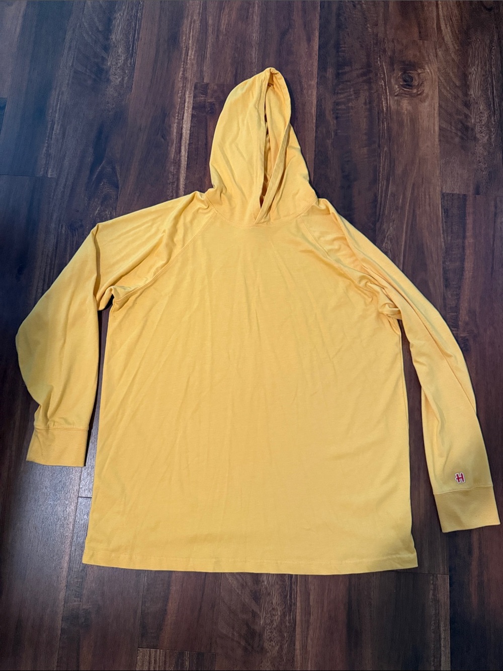 HOMAGE Yellow Hooded Long Sleeve Shirt